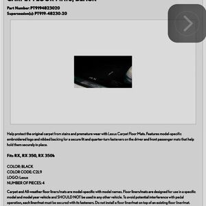 Lexus SUV Carpet Floor Mats